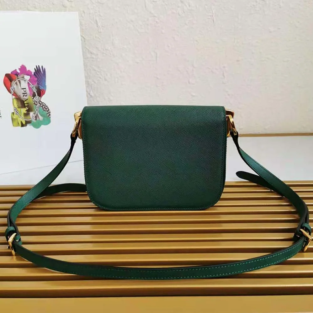 Prada Saffiano Leather Prada Embleme Bag for Women in Green