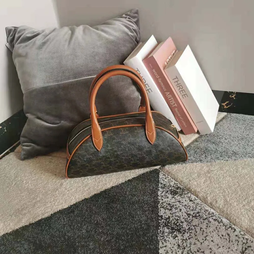 Celine Medium Teckel in Triomphe Canvas and Calfskin for Women