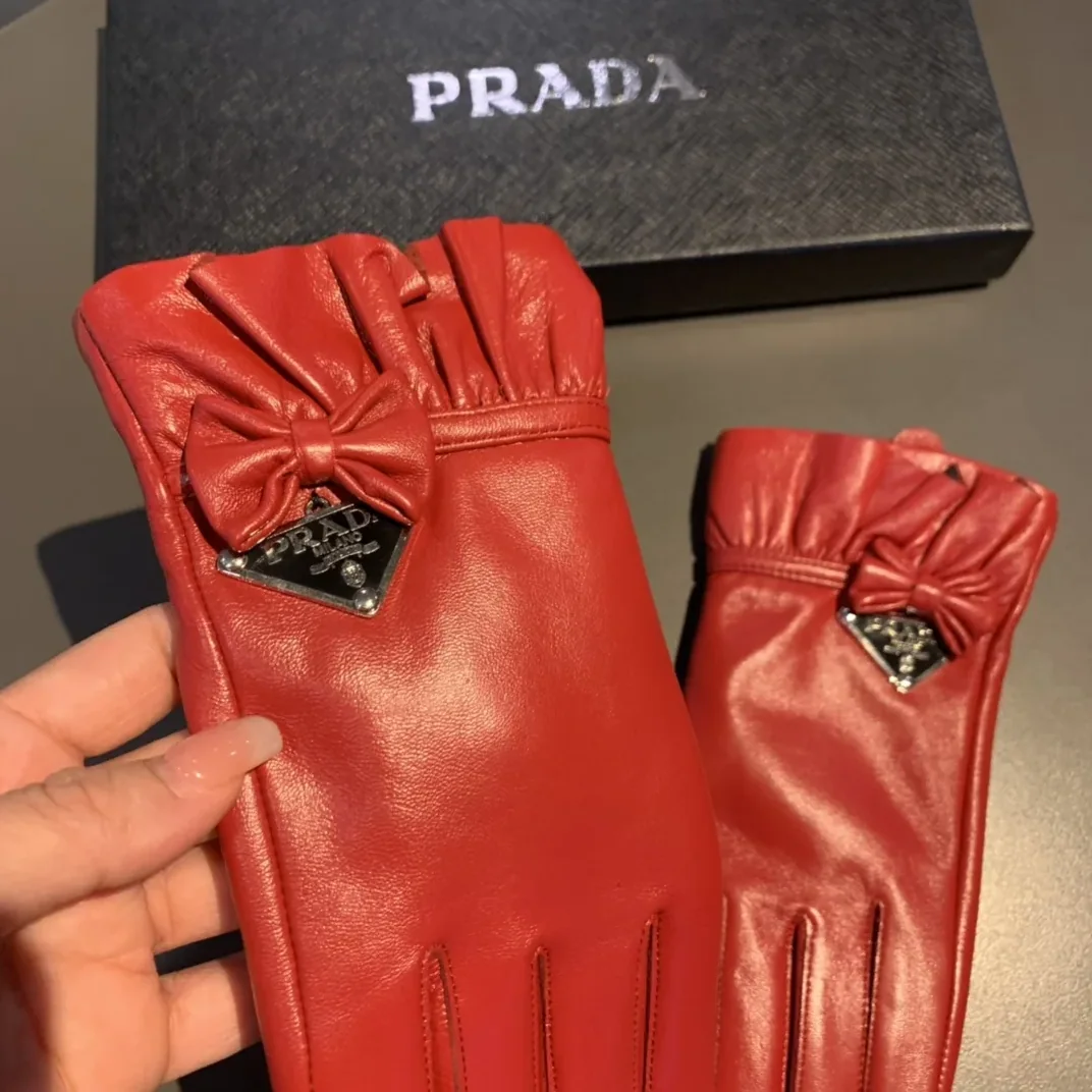 Prada Nappa Gloves In Red Prada Nappa Gloves In Red