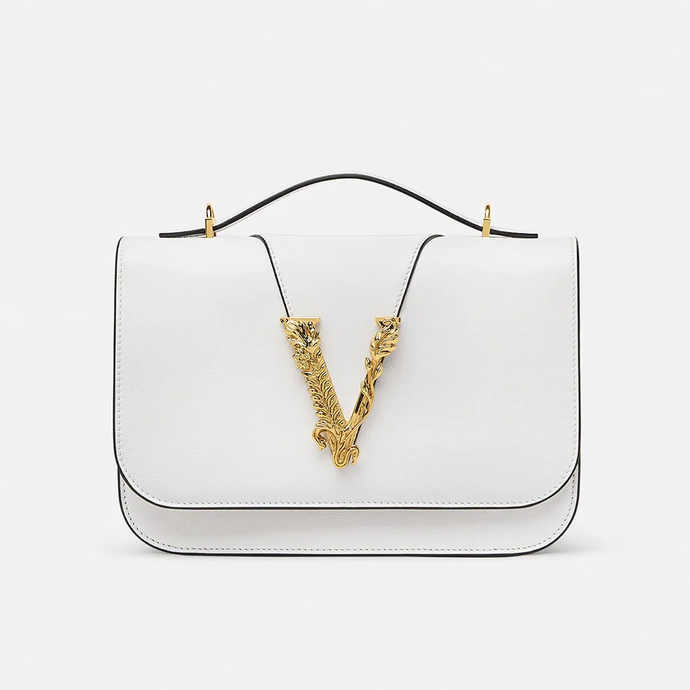 Versace Virtus Shoulder Bag for Women in White Versace Virtus Shoulder Bag for Women in White
