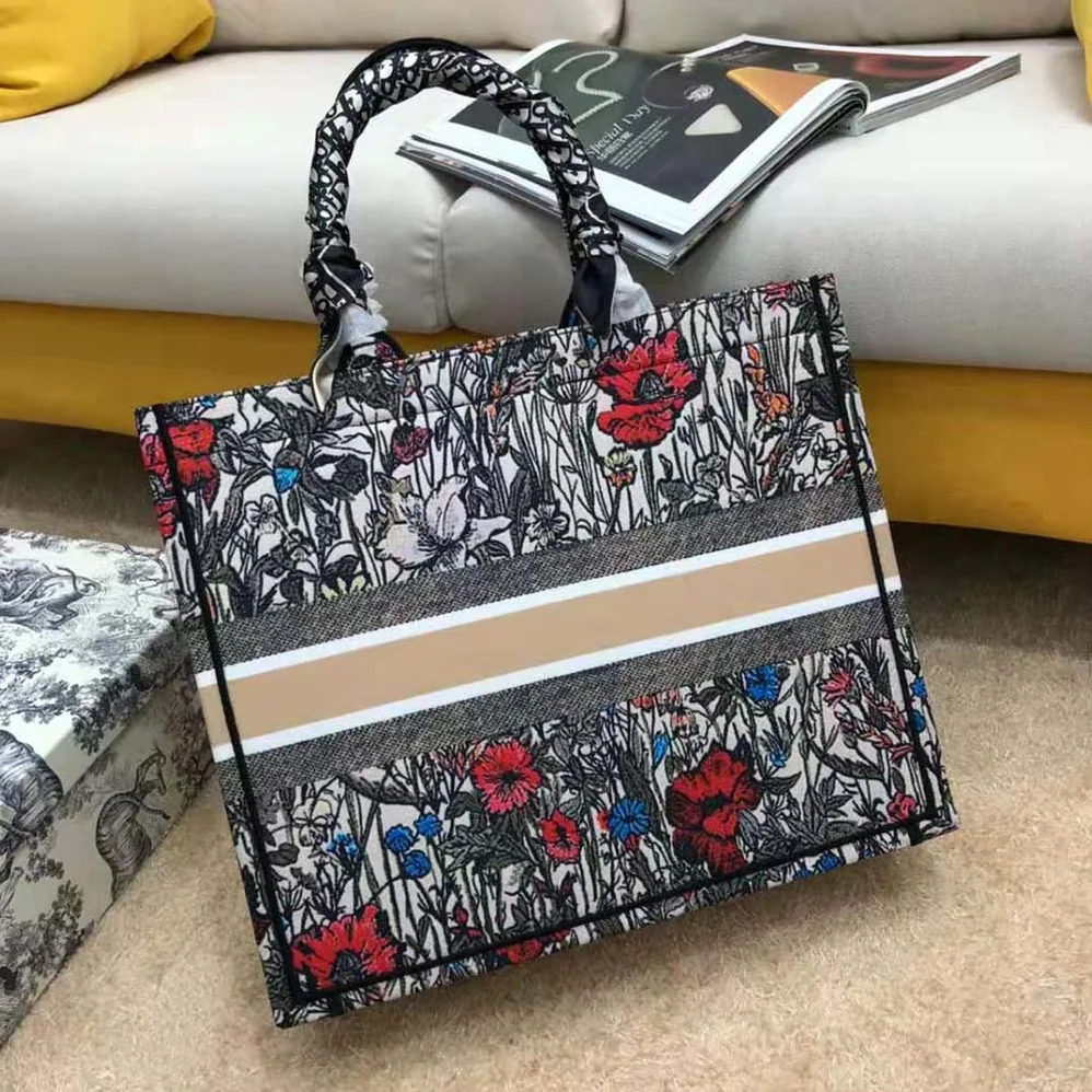 Dior Small Dior Book Tote Multicolor Mille Fleurs Embroidery for Women