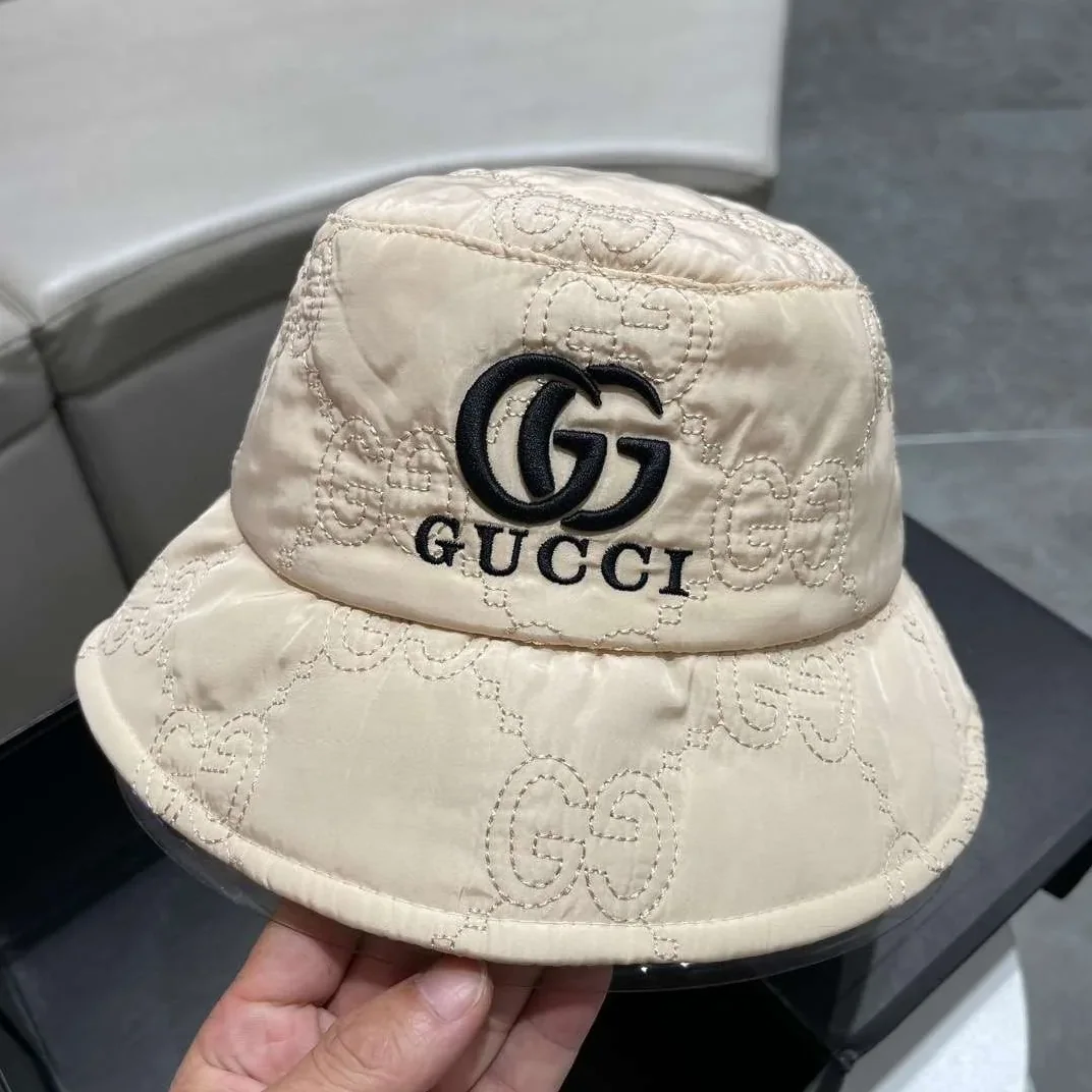 Gucci Quilted Bucket Hat Cream Gucci Quilted Bucket Hat Cream