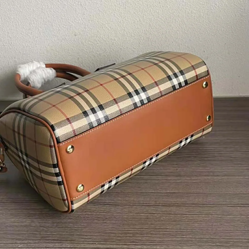 Burberry Check Medium Bowling Bag for Women in Brown