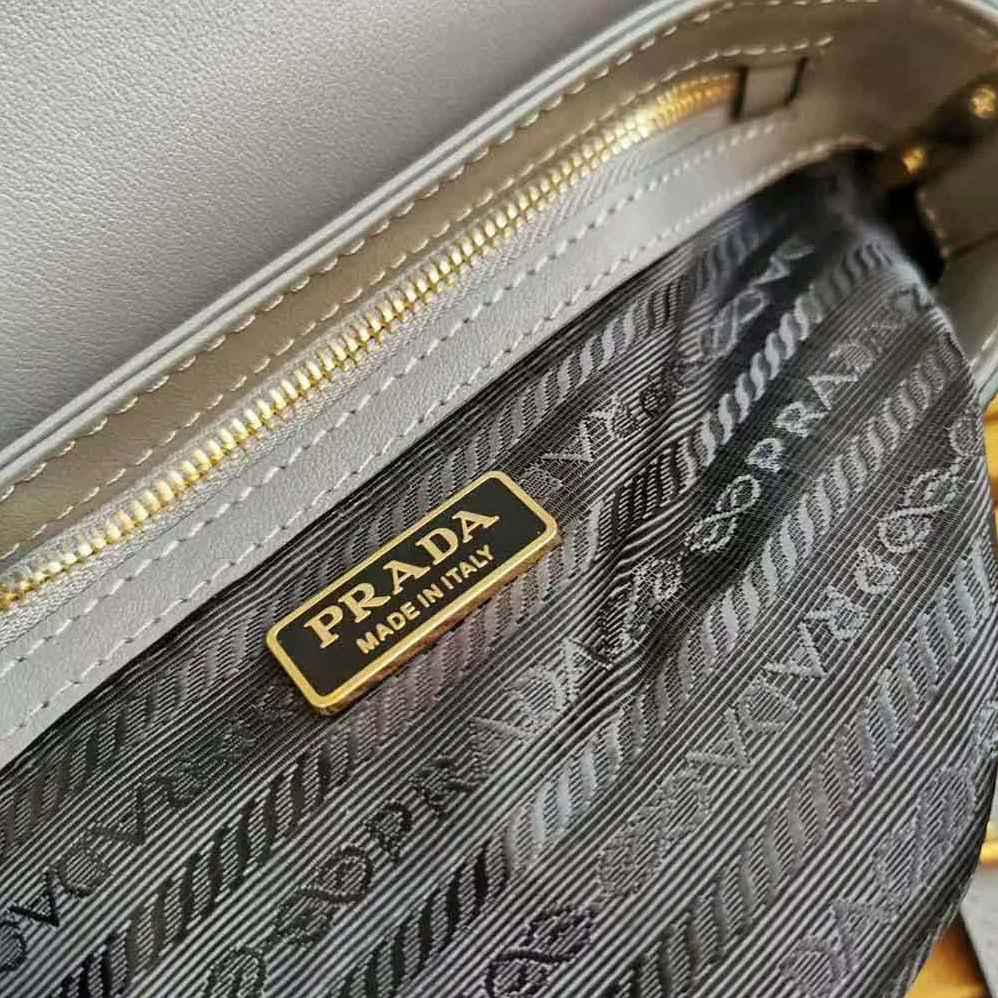 Prada Saffiano Leather Prada Embleme Bag for Women in Gray