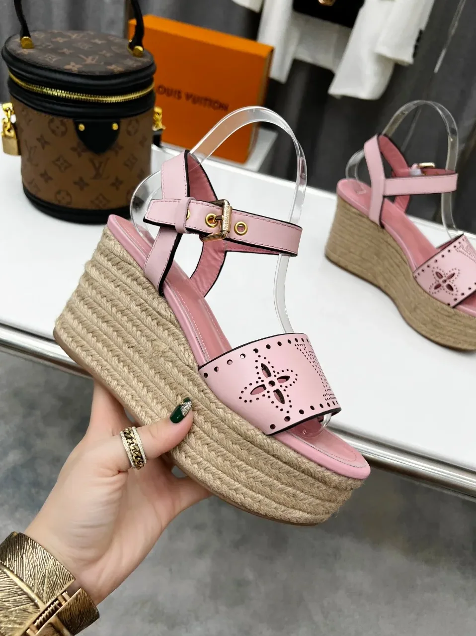 Louis Vuitton Starboard Wedge Sandal Pink for Women