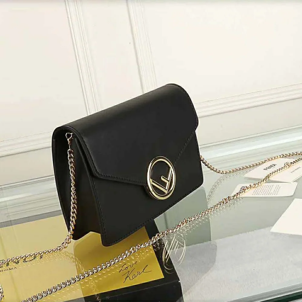 Fendi Wallet on Chain Black Leather Mini for Women in Bag