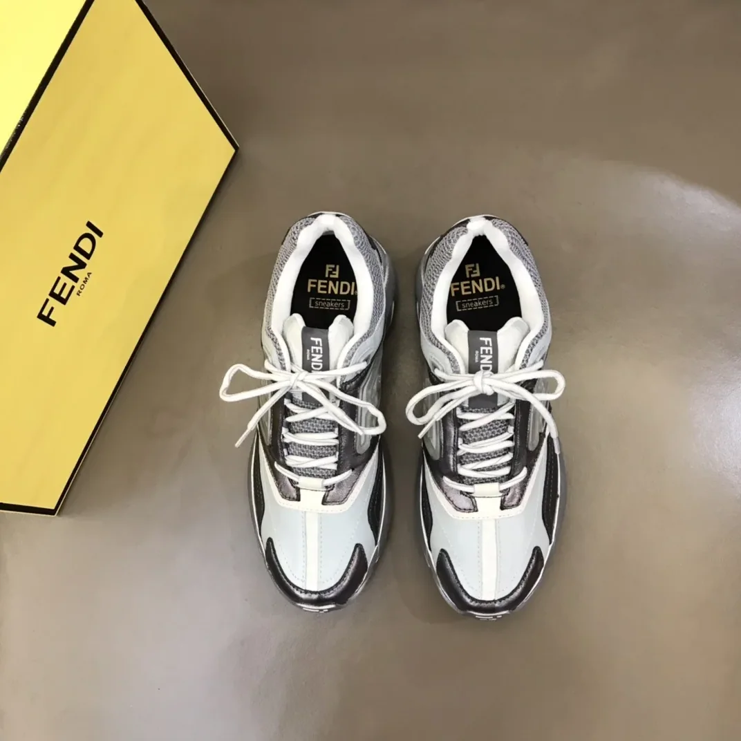 FD Fendi Faster Trainers Sneakers Grey FD Fendi Faster Trainers Sneakers Grey