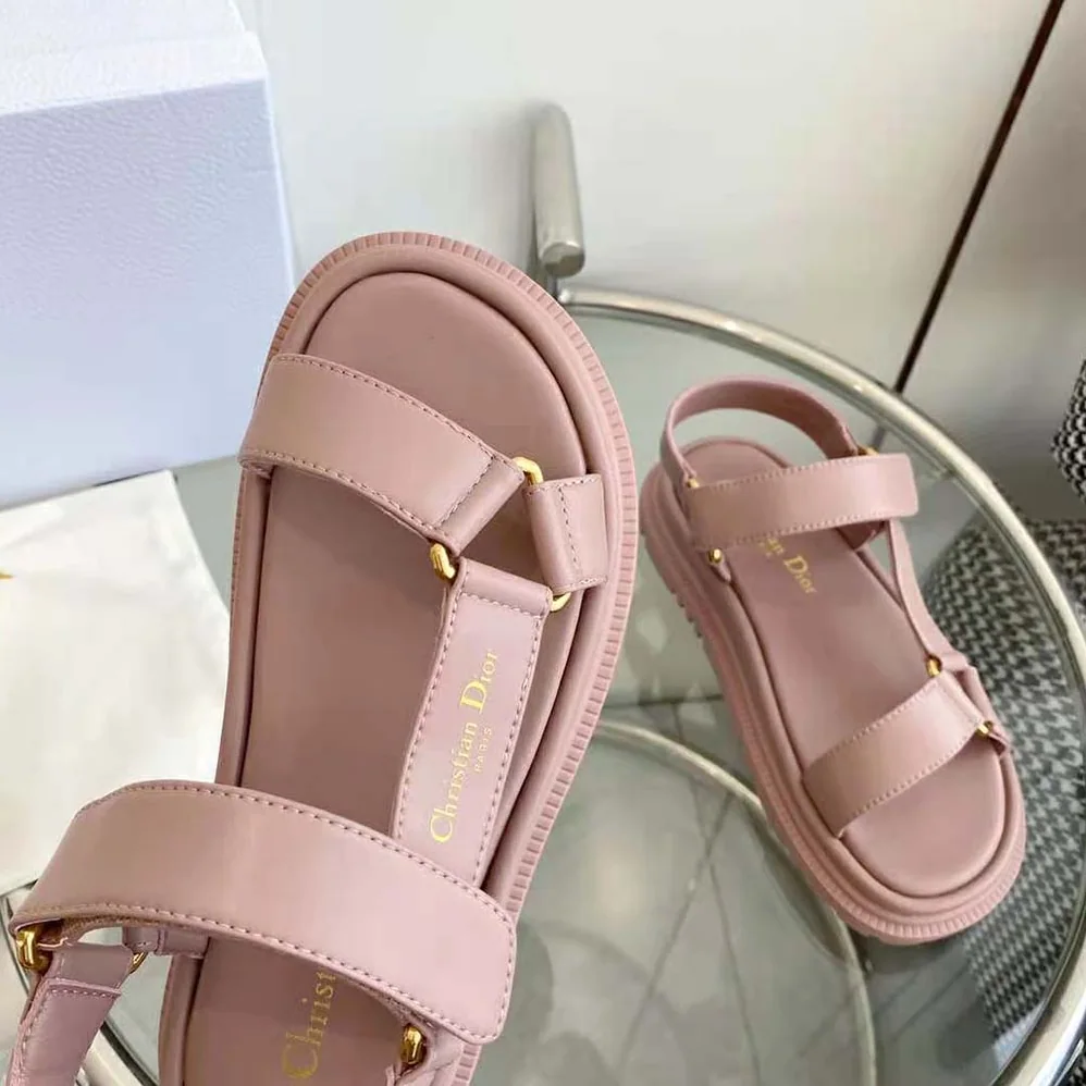 Dior D-Wave Sandal Powder Pink Lambskin for Women Dior D-Wave Sandal Powder Pink Lambskin for Women