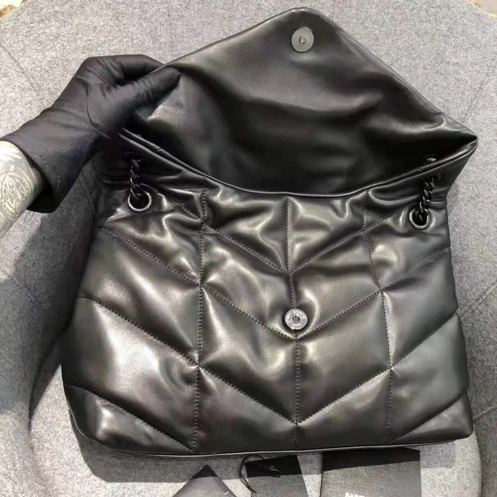 Saint Laurent YSL Puffer Medium Bag in Quilted Lambskin for Women in Black