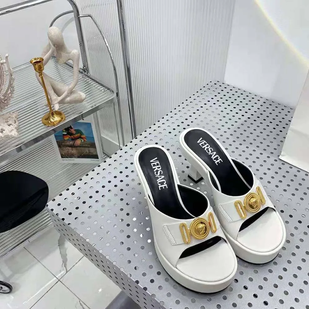 Versace Medusa Biggie Mules for Women in White