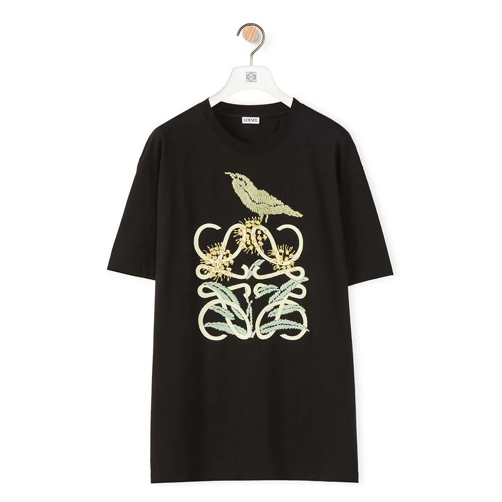 Loewe Herbarium Anagram T-shirt in Cotton for Women in Black