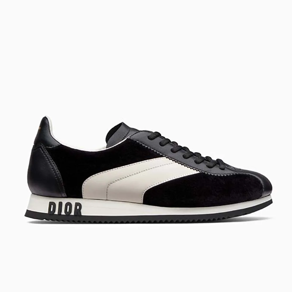Dior Diorun Trainer in Velvet and Calfskin Leather for Women in Black Dior Diorun Trainer in Velvet and Calfskin Leather for Women in Black