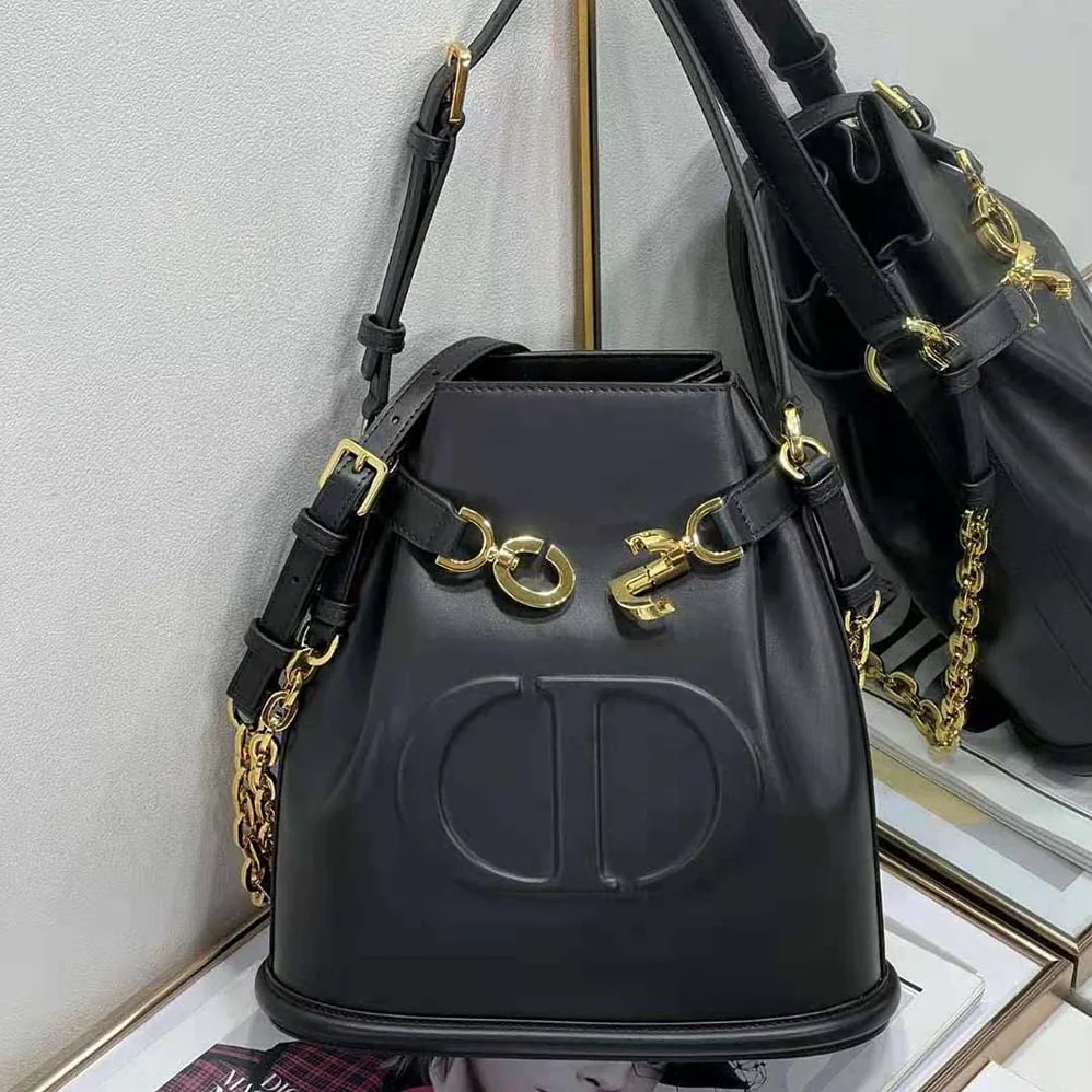 Dior Medium C'est Dior Bag Black CD for Women in Embossed Calfskin Dior Medium C'est Dior Bag Black CD for Women in Embossed Calfskin