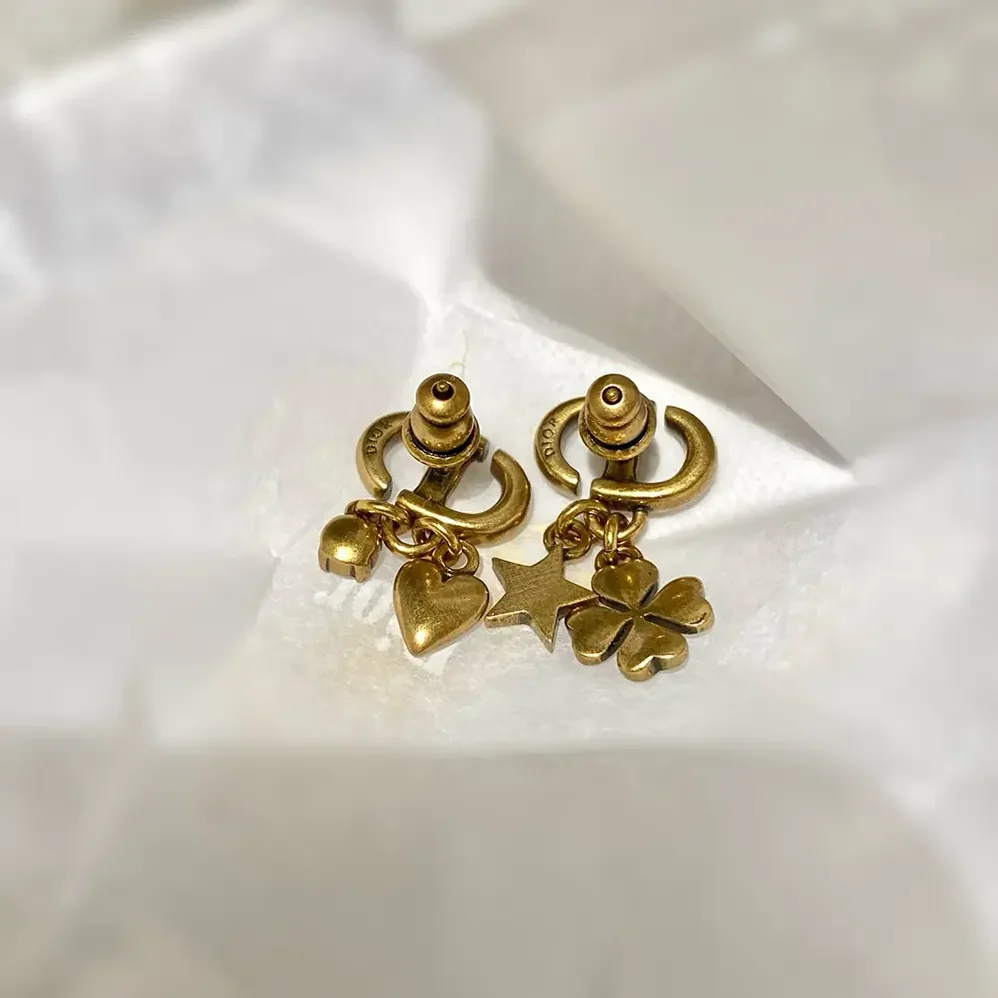 Dior Tribales Earrings Antique Gold for Women in Finish Metal Dior Tribales Earrings Antique Gold for Women in Finish Metal