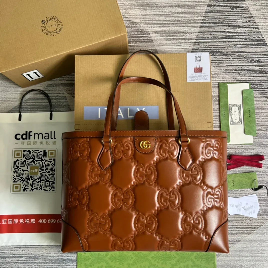 Gucci GG Medium Tote Brown Gucci GG Medium Tote Brown