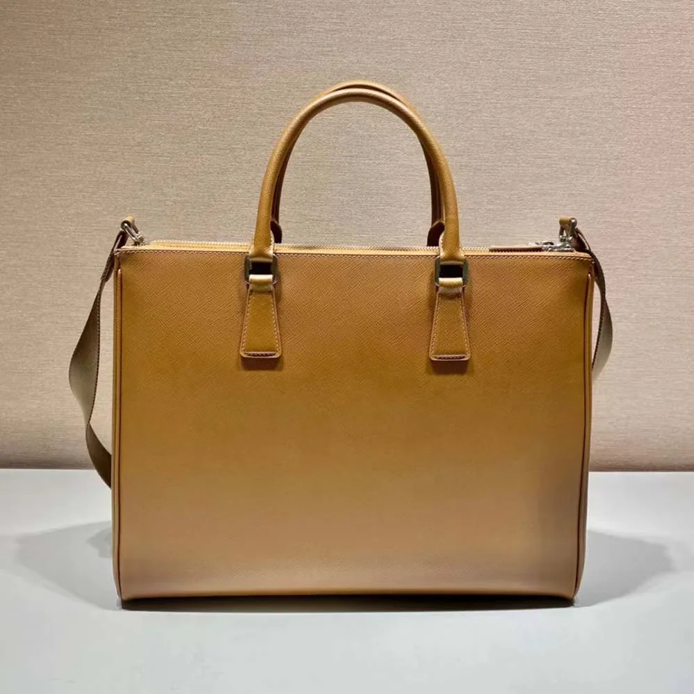 Prada Saffiano Leather Prada Galleria Bag for Men in Brown