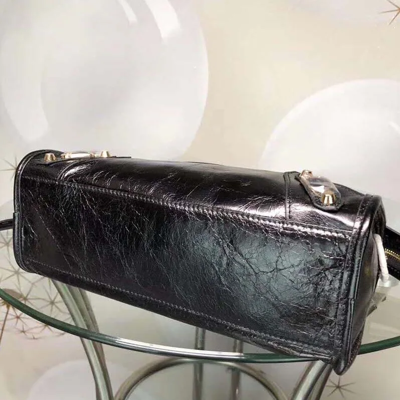 Balenciaga Lambskin Mini Bag with “Classic” Shiny Hardware for Women in Black