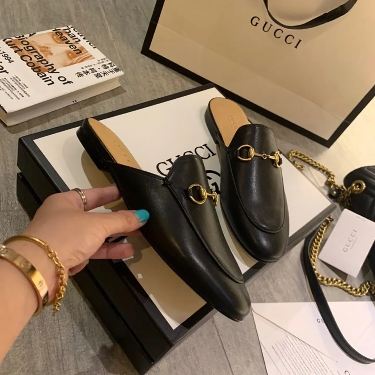 Gucci Princetown Slipper Black GG Gucci Princetown Slipper Black GG