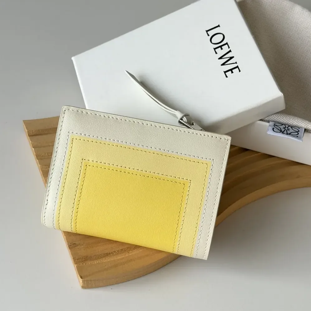 Loewe Compact Wallet in Nappa Calfskin for Unisex in White