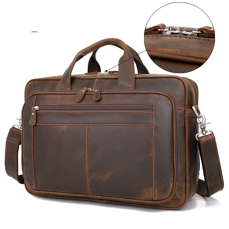 Top Qaulity Brand Briefcase Bag For Male Business Bag Vintage Designer for Men's