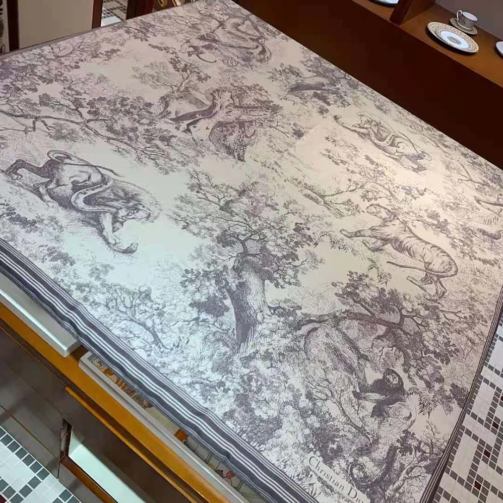 Dior Toile De Jouy Square Scarf Gray Silk Twill for Women