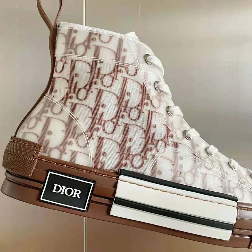 Dior B23 High-Top Sneaker Coffee Dior Oblique Canvas for Men