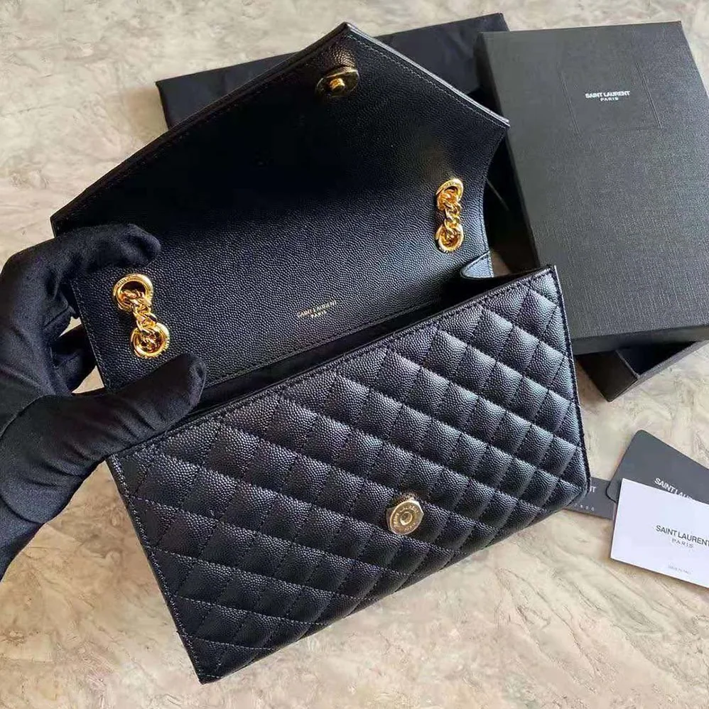 Saint Laurent YSL Envelope Medium Bag in Mix Matelasse Grain DE Poudre Embossed Leather for Women Saint Laurent YSL Envelope Medium Bag in Mix Matelasse Grain DE Poudre Embossed Leather for Women