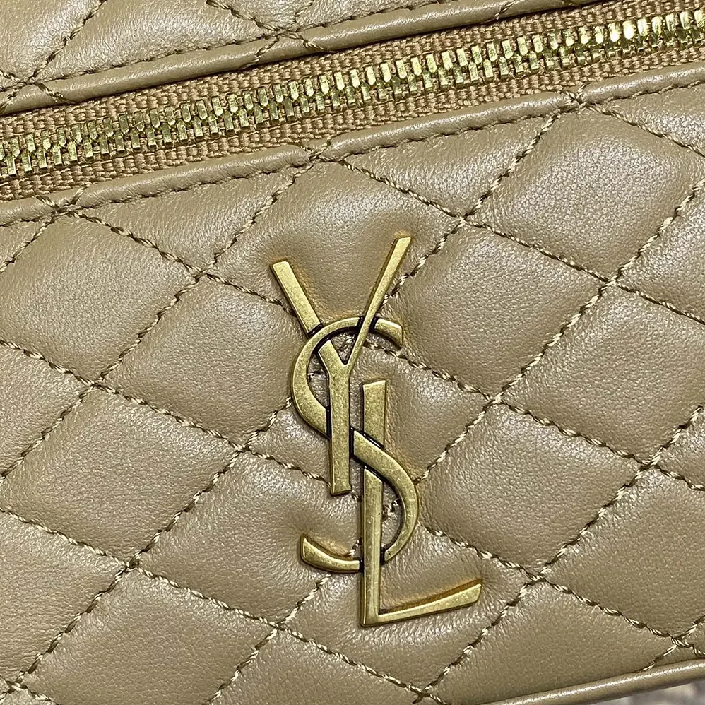 Saint Laurent YSL Gaby Vanity Bag In Lambskin for Women in Beige Saint Laurent YSL Gaby Vanity Bag In Lambskin for Women in Beige