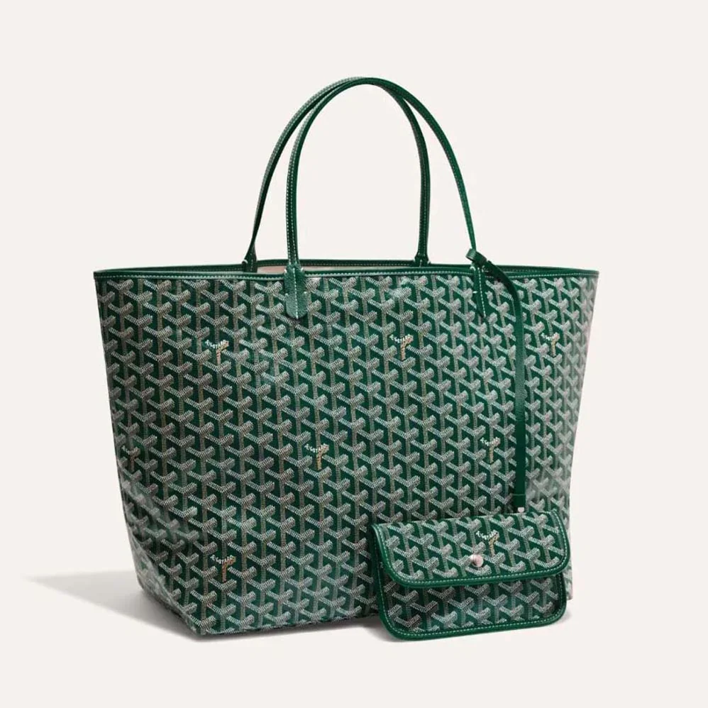 Goyard Sac Saint Louis GM in Goyardine Canvas & Chevroches Calfskin for Women in Green Goyard Sac Saint Louis GM in Goyardine Canvas & Chevroches Calfskin for Women in Green