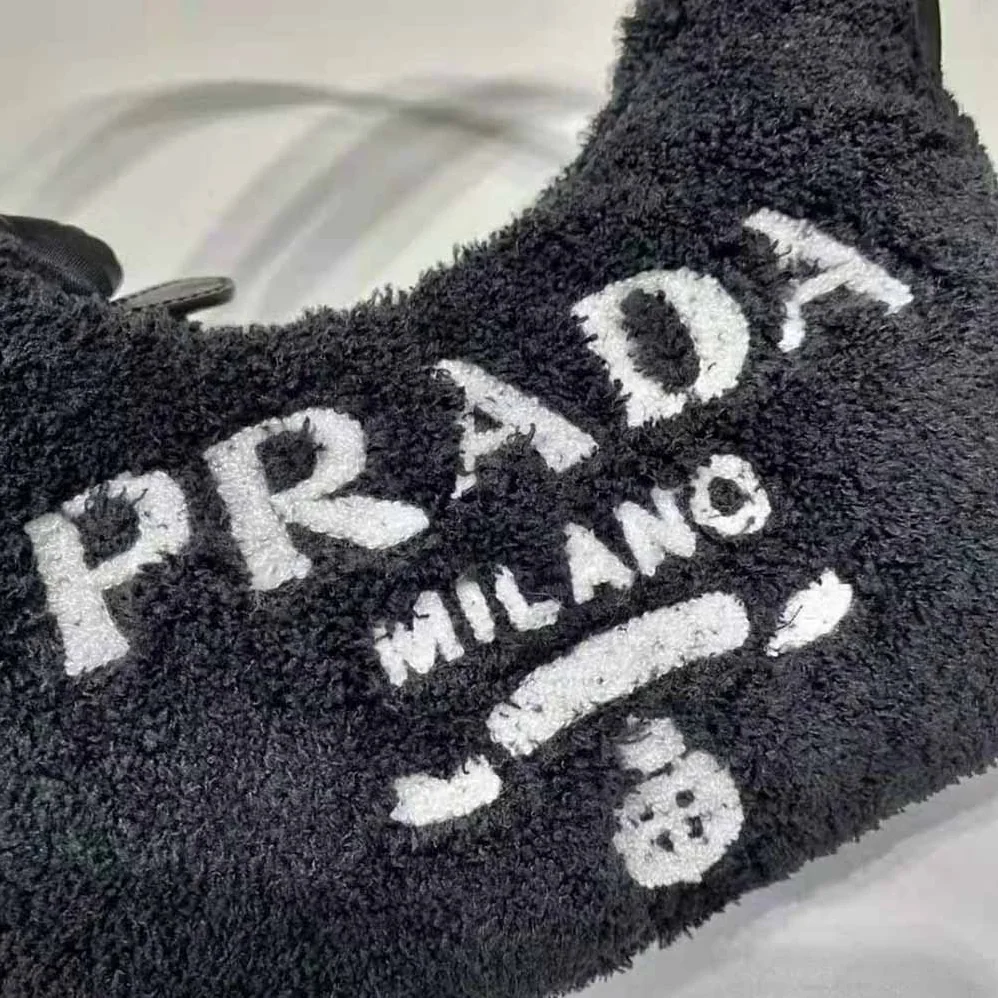Prada Re-Edition 2000 Terry Mini-Bag for Women in Black Prada Re-Edition 2000 Terry Mini-Bag for Women in Black