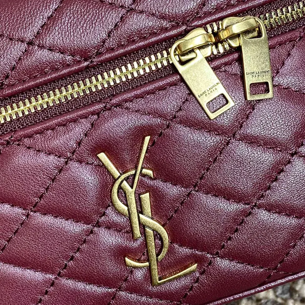 Saint Laurent YSL Gaby Vanity Bag In Lambskin for Women in Maroon