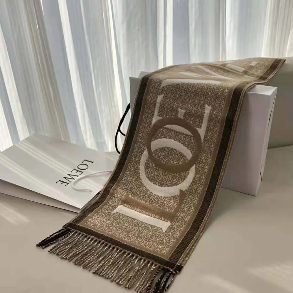 Loewe Love Scarf in Wool and Cashmere for Unisex in White