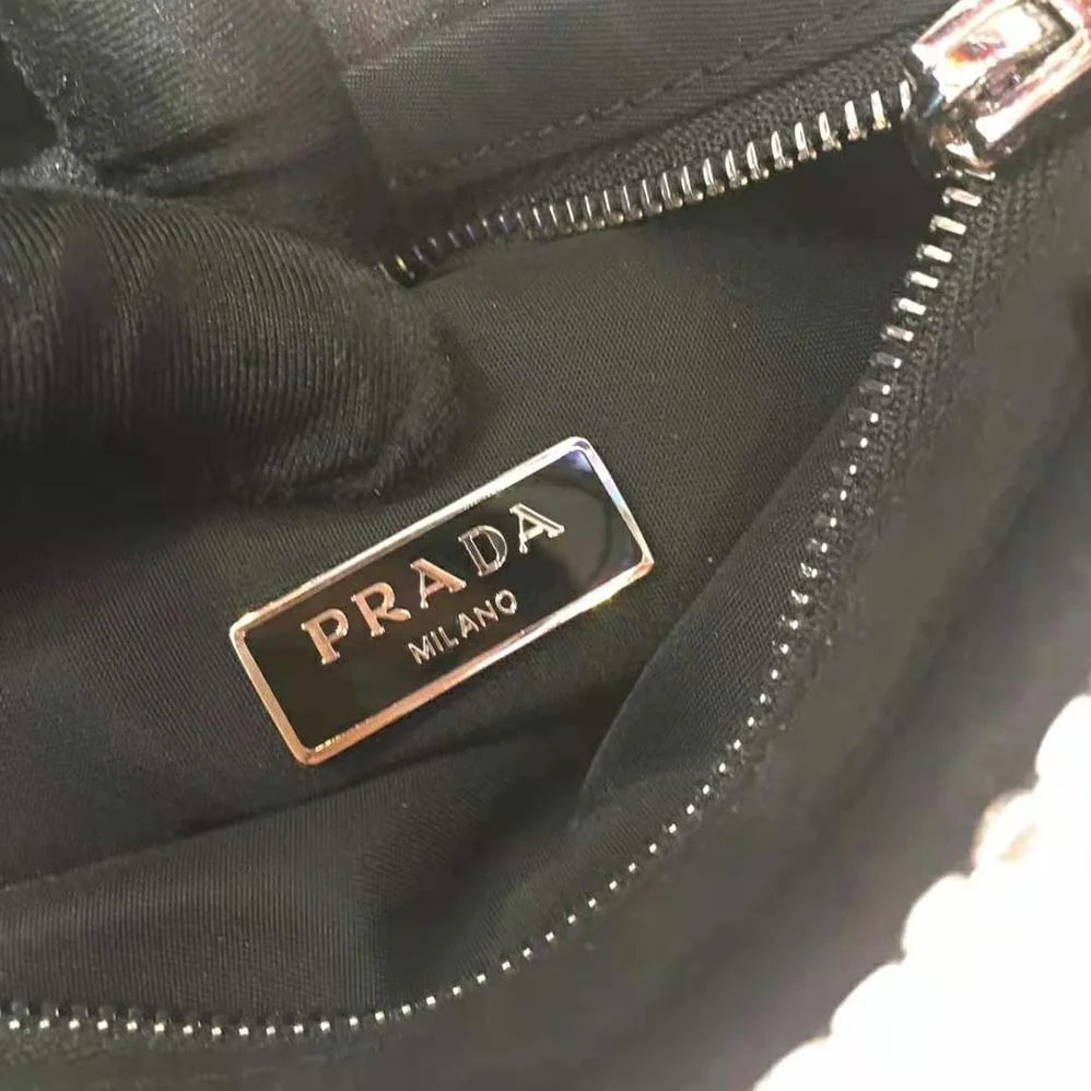 Prada Satin Handbag with Crystals for Women in Black