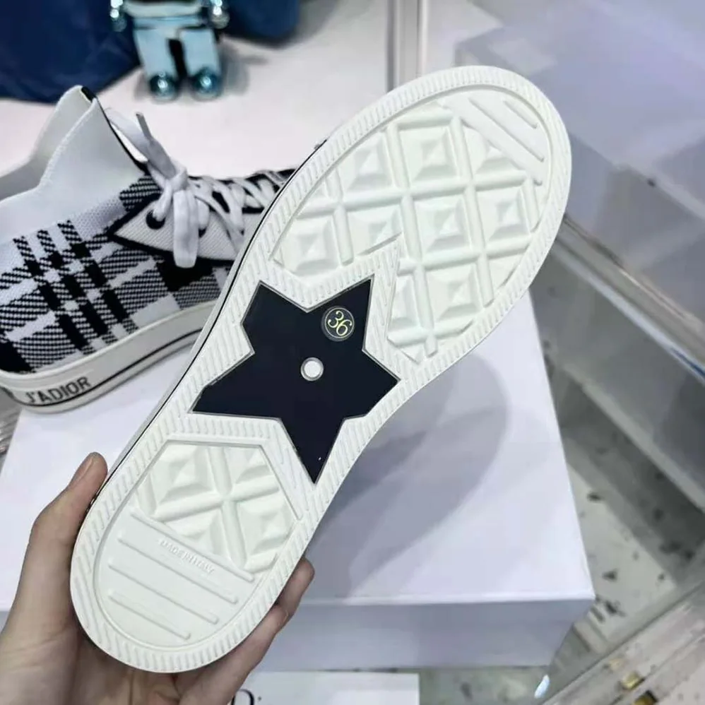 Dior Walk'N'Dior Sneaker Black and White Check'n'Dior Technical Mesh for Women