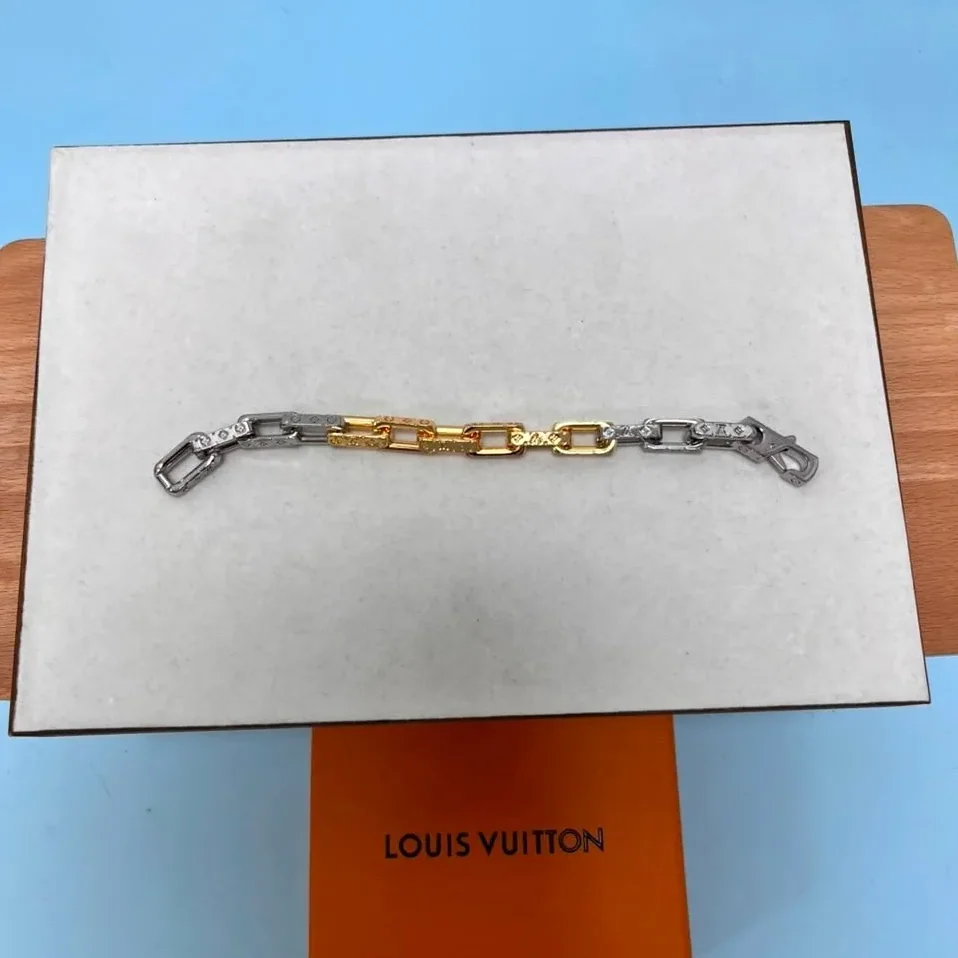Louis Vuitton Monogram Chain Bracelet Silver in Gold Louis Vuitton Monogram Chain Bracelet Silver in Gold