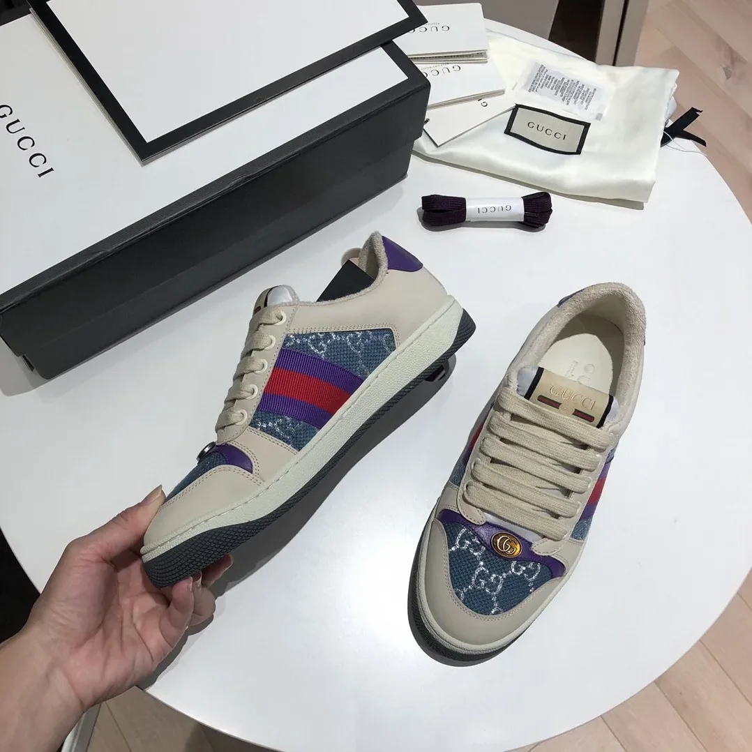 Gucci Screener Low-Top Blue GG Lamé for Men