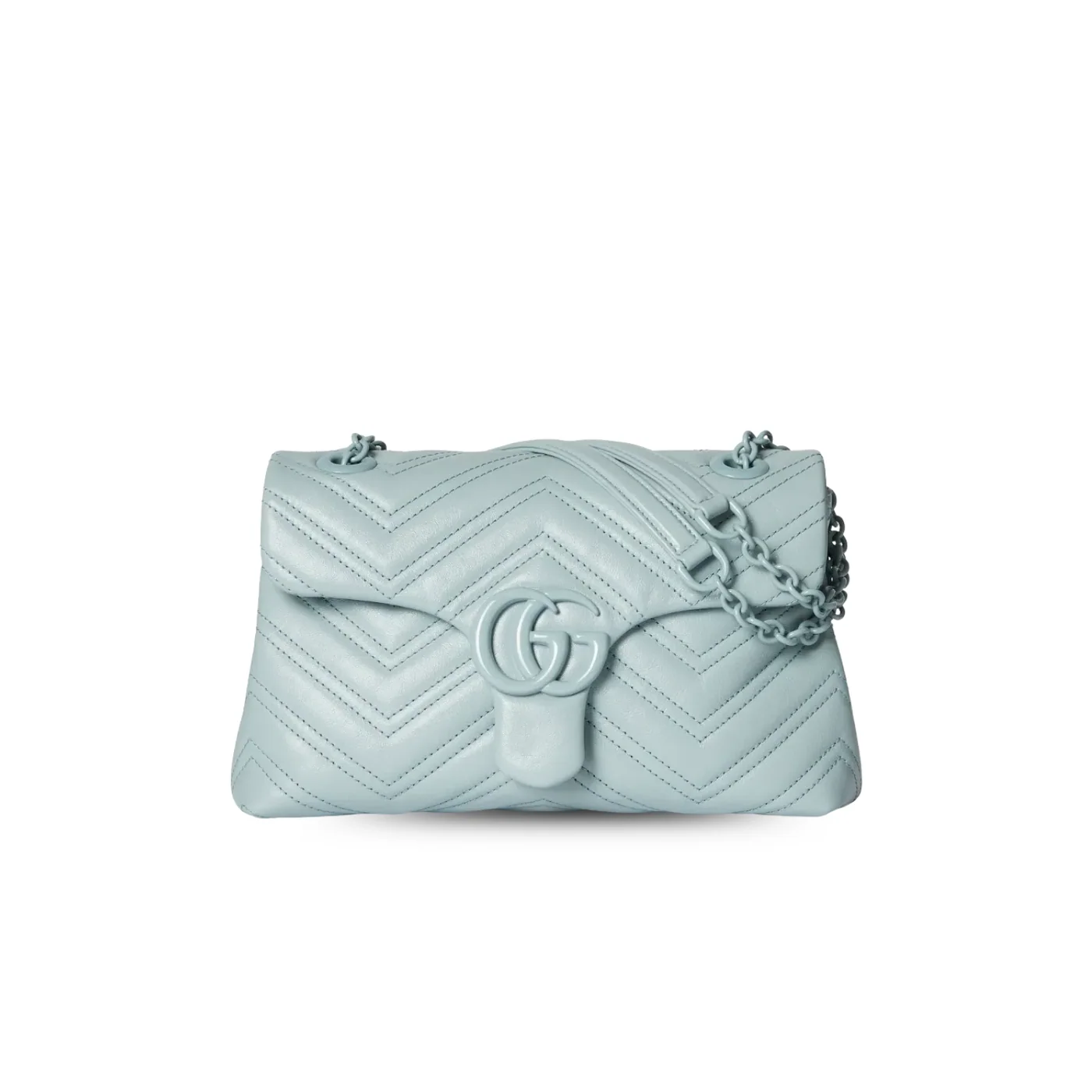 Gucci Marmont Small Shoulder Bag / Icy Blue Matelasse Light Blue Hardware