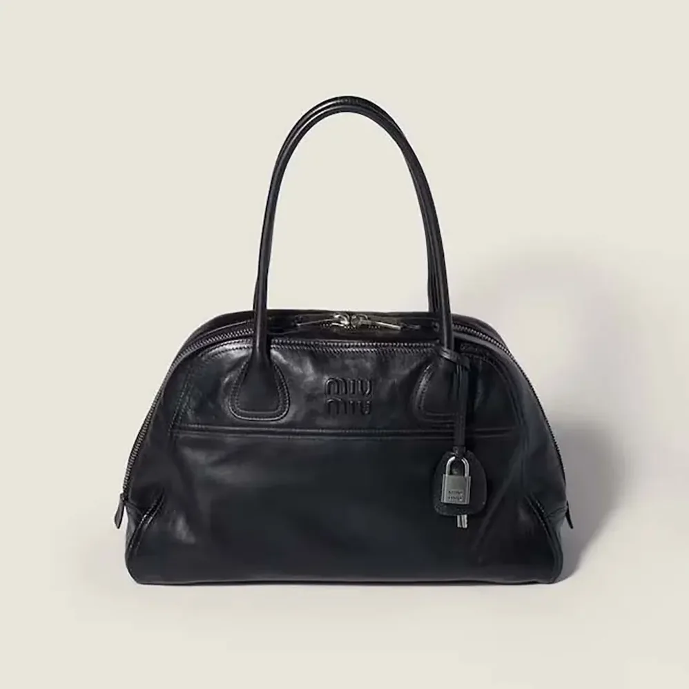 Miu Miu Vivant Leather Bag Black for Women