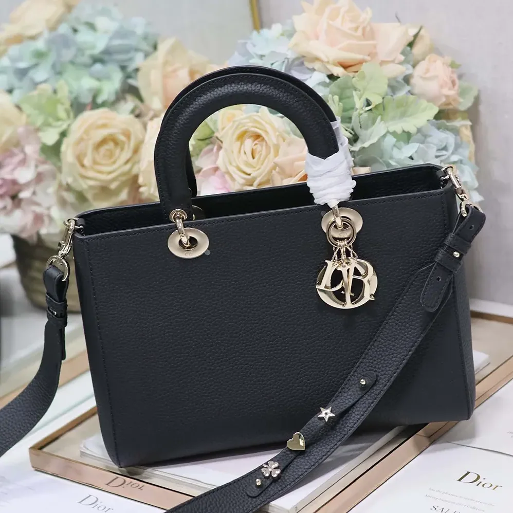 Dior Medium Lady D-Sire My ABCDior Bag Black Taurillon Leather for Women