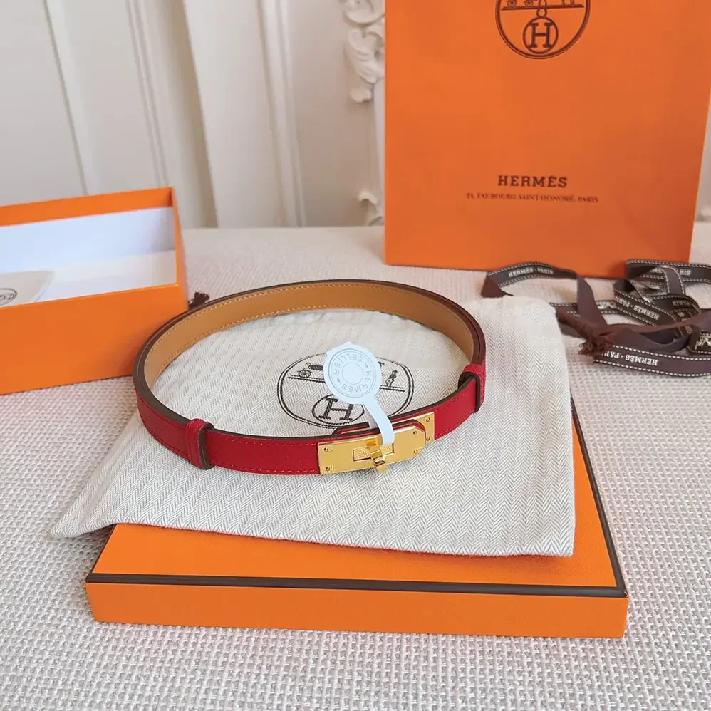 Hermes Kelly 18 Belt for Women in Red Hermes Kelly 18 Belt for Women in Red