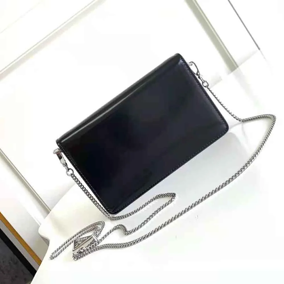 Prada Brushed Leather Shoulder Bag for Women in Black