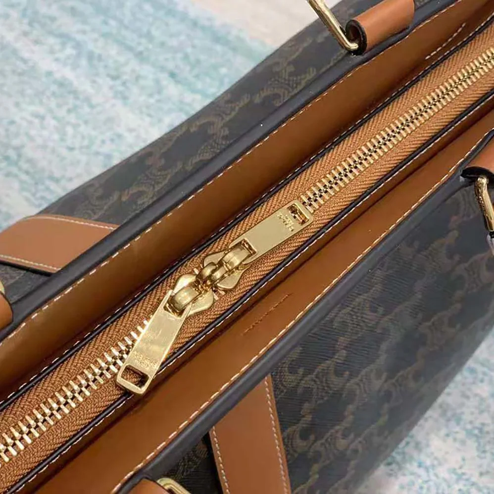 Celine Medium Cabas DE France Bag in Triomphe Canvas and Calfskin for Women Celine Medium Cabas DE France Bag in Triomphe Canvas and Calfskin for Women