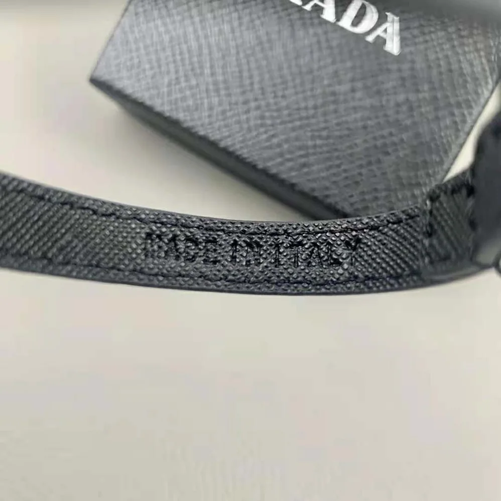 Prada Saffiano Leather Bracelet for Women in Black Prada Saffiano Leather Bracelet for Women in Black
