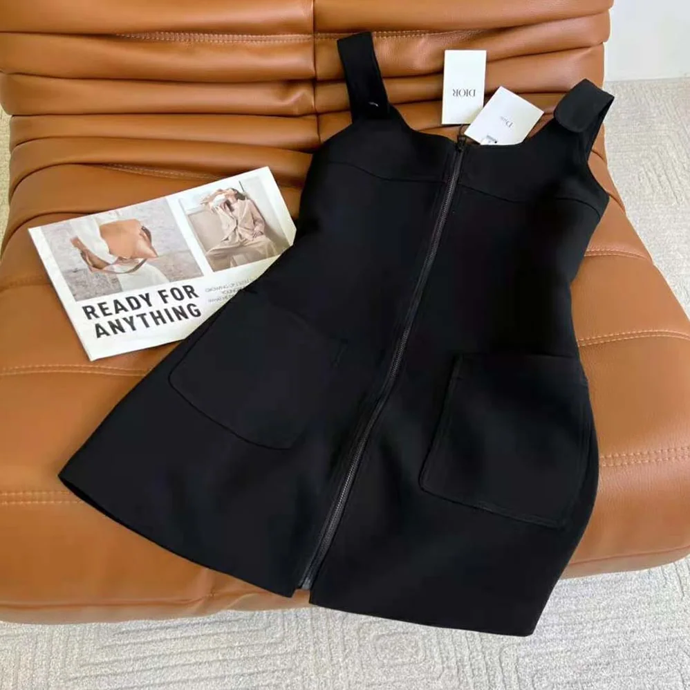 Dior Short Dress Black Wool and Silk for Women Dior Short Dress Black Wool and Silk for Women