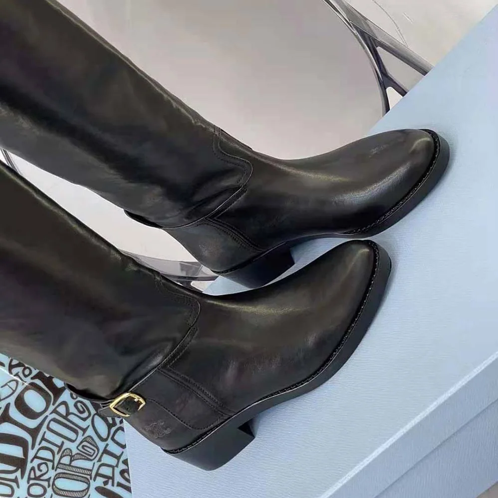 Celine Folco Buckled Boot in Calfskin for Women