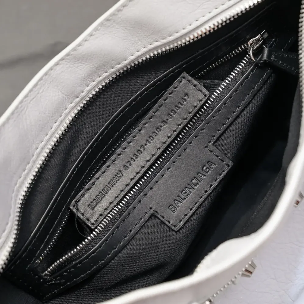Balenciaga Le City Medium Bag in Optic White Arena Lambskin for Women Balenciaga Le City Medium Bag in Optic White Arena Lambskin for Women