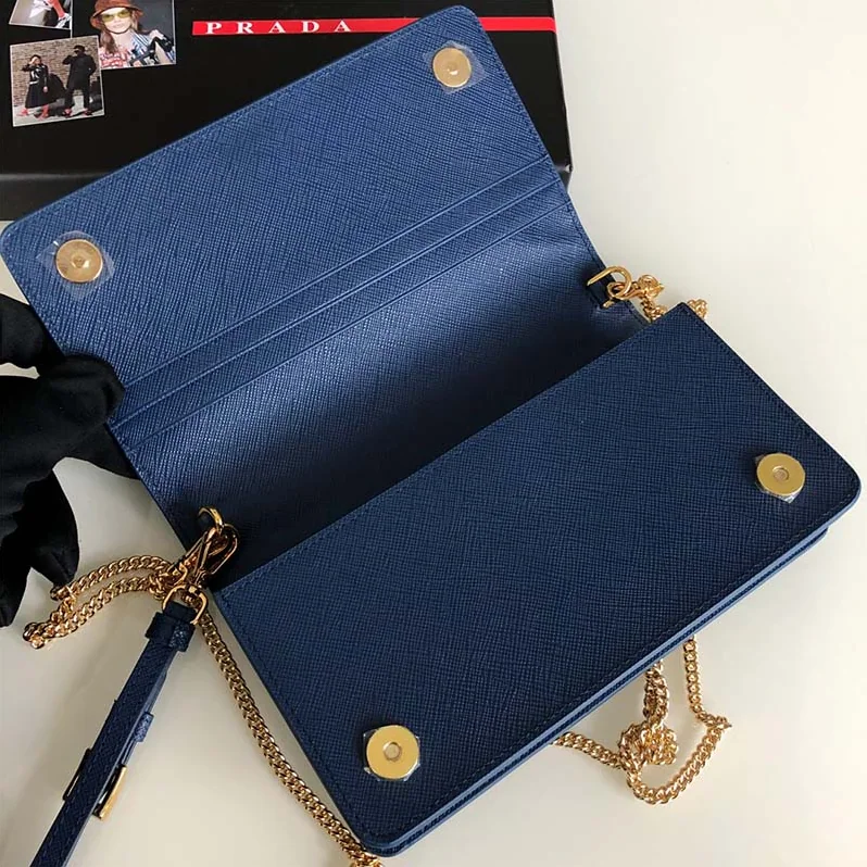 Prada Saffiano Leather Mini Bag for Women in Navy Prada Saffiano Leather Mini Bag for Women in Navy