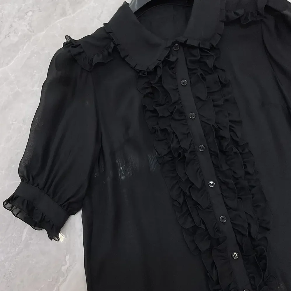 Dolce Gabbana D&G Chiffon Shirt for Women in Black Dolce Gabbana D&G Chiffon Shirt for Women in Black