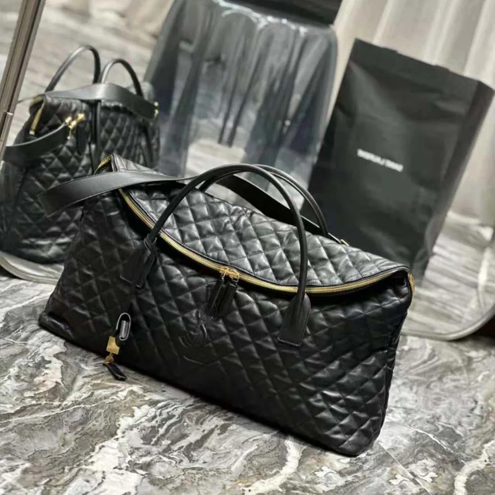 Saint Laurent YSL Es Giant Travel Bag in Quilted Leather for Women in Black Saint Laurent YSL Es Giant Travel Bag in Quilted Leather for Women in Black