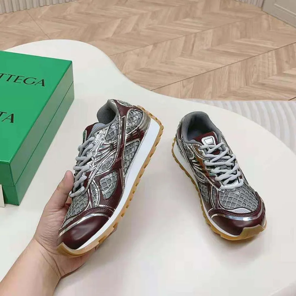 Bottega Veneta Technical Fabric Lace-up Orbit Sneaker for Unisex in Maroon